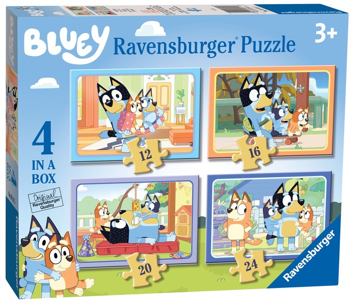 PUZZLE BLUEY 4 EN 1 (12,16,20 Y 24 PIEZAS) | RAVENSBURGER PUZZLES | 1 UNIDAD | 4005556031115 Imagen principal del producto