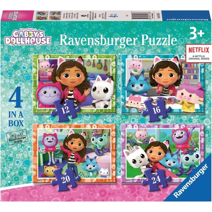 PUZZLE 4 EN 1 PIEZAS 12,16,20,24 GABBY´S DOLLHOUSE | RAVENSBURGER PUZZLES | 1 UNIDAD | 4005556031436 Imagen principal del producto