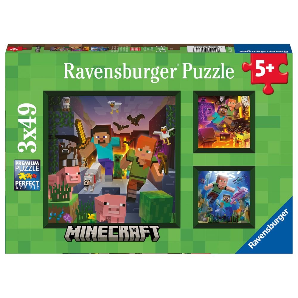 Puzzle 2D 3x49 Piezas Minecraft Ravensburger