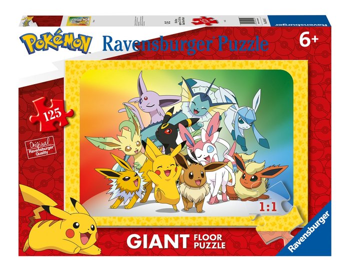 PUZZLE GIGANTE POKEMON 125 PIEZAS | RAVENSBURGER PUZZLES | 1 UNIDAD | 4005556056415 Imagen principal del producto