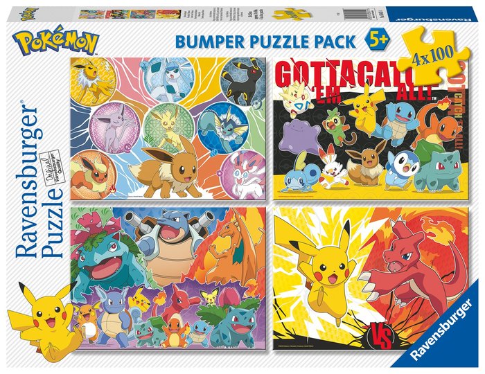 PUZZLE 4X100 POKEMON | RAVENSBURGER PUZZLES | 1 UNIDAD | 4005556056514 Imagen principal del producto