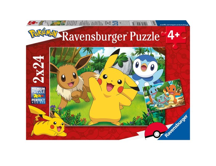 PUZZLE 2X24 POKEMON | RAVENSBURGER PUZZLES | 1 UNIDAD | 4005556056682 Imagen principal del producto