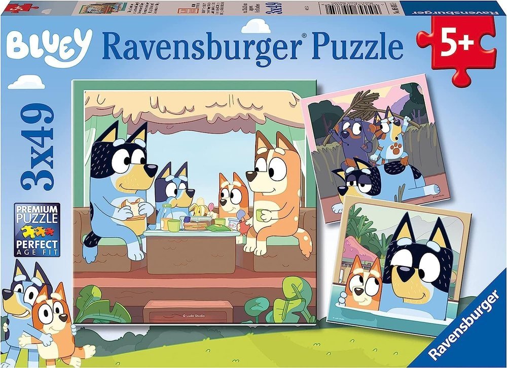 PUZZLE BLUEY SET 3X49 PIEZAS | RAVENSBURGER PUZZLES | 1 UNIDAD | 4005556056859 Imagen principal del producto