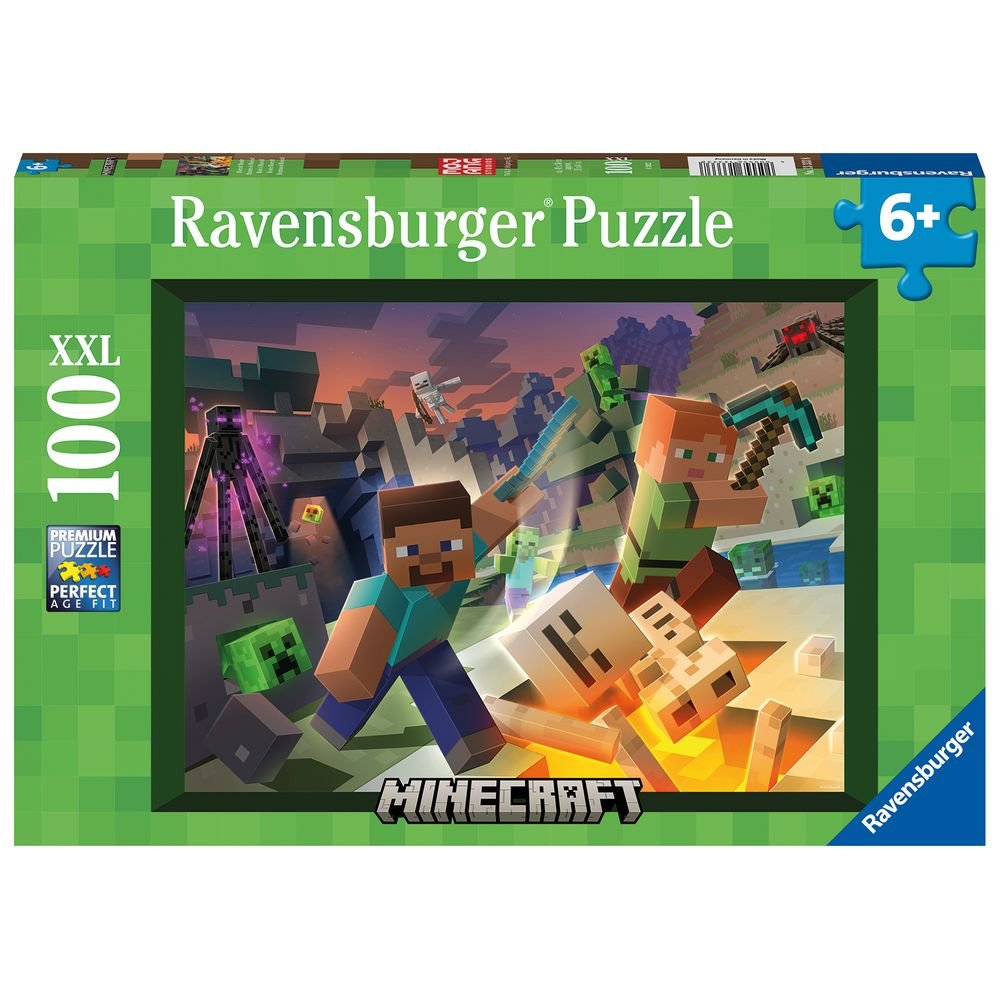 PUZZLE MINECRAFT 100 PZAS XXL | RAVENSBURGER PUZZLES | 1 UNIDAD | 4005556133338 Imagen principal del producto