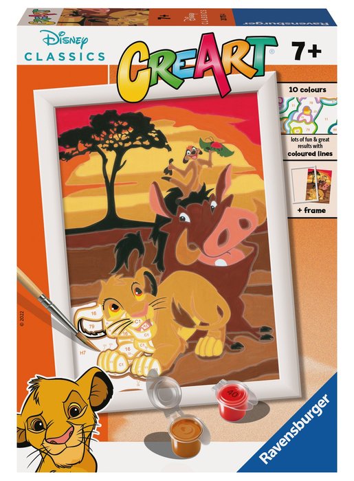 PINTAR POR NUMEROS CREART SERIE E EL REY LEON | RAVENSBURGER GAMES | 1 UNIDAD | 4005556201754