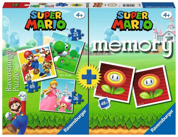 MEMORY + 3 PUZZLES MULTIPACK SUPER MARIO | RAVENSBURGER GAMES | 1 UNIDAD | 4005556208319