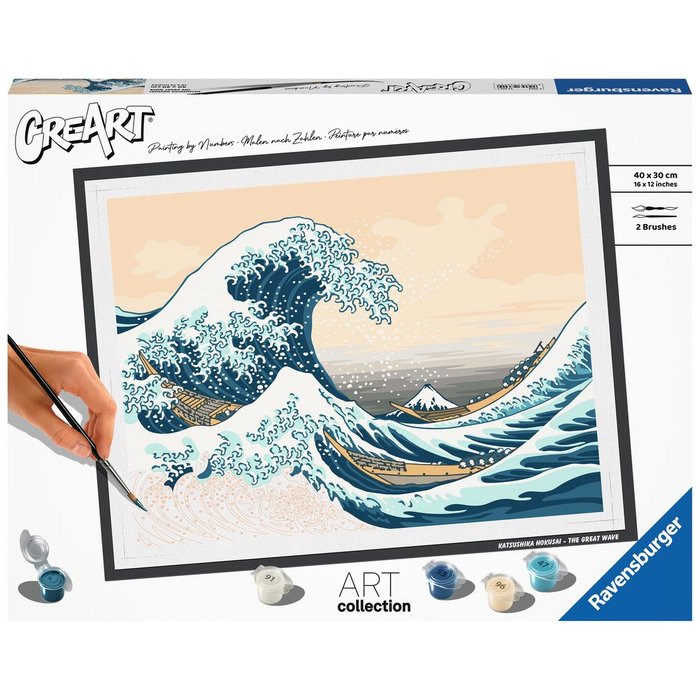 JUEGO PINTAR POR NUMEROS CREART HOKUSAI GRAN OLA KANAGAWA | RAVENSBURGER GAMES | 1 UNIDAD | 4005556236909 Imagen principal del producto