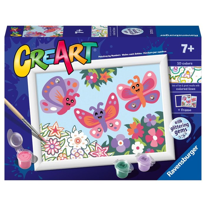 JUEGO PINTAR POR NUMEROS CREART SERIE E MARIPOSAS GLITTER | RAVENSBURGER GAMES | 1 UNIDAD | 4005556237210 Imagen principal del producto