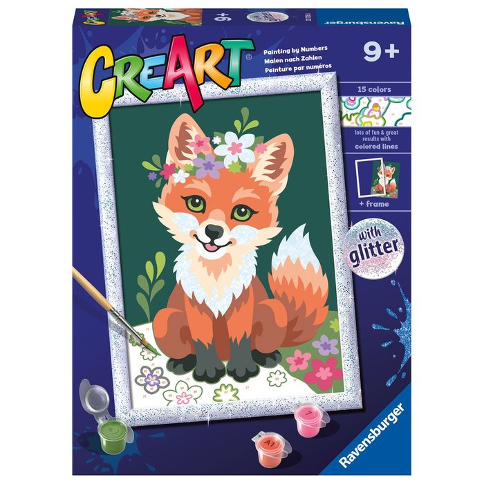 JUEGO PINTAR POR NUMEROS CREART SERIE D ZORRO CON FLORES | RAVENSBURGER GAMES | 1 UNIDAD | 4005556237258