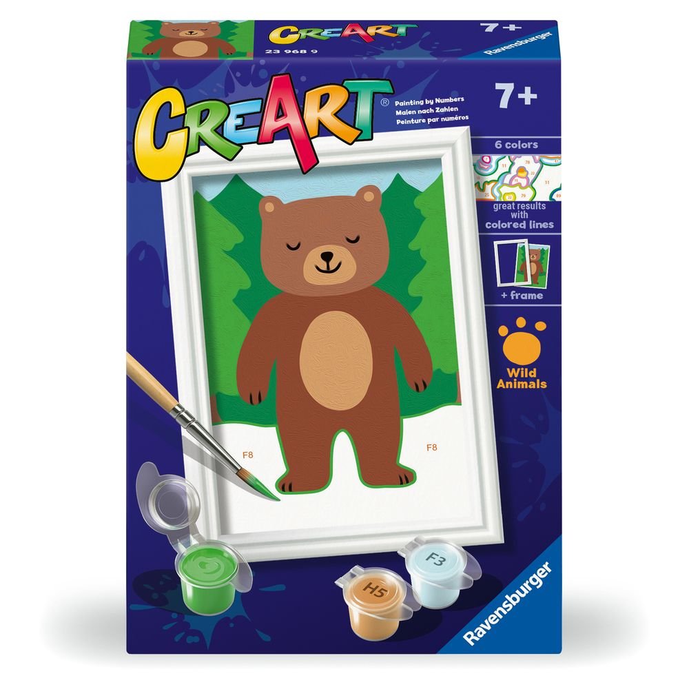 PINTAR POR NUMEROS CREART SERIE F AMIGO OSO | RAVENSBURGER GAMES | 1 UNIDAD | 4005556239689 Imagen principal del producto