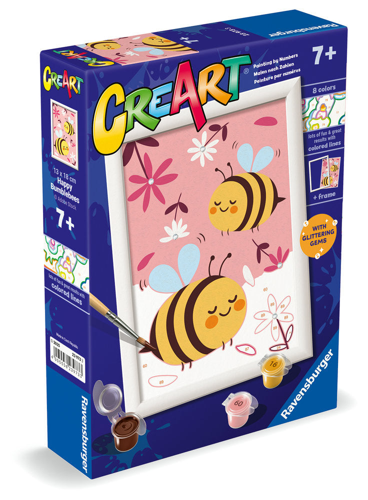 PINTAR POR NUMEROS CREART SERIE E ABEJITAS FELICES | RAVENSBURGER GAMES | 1 UNIDAD | 4005556239733 Imagen principal del producto