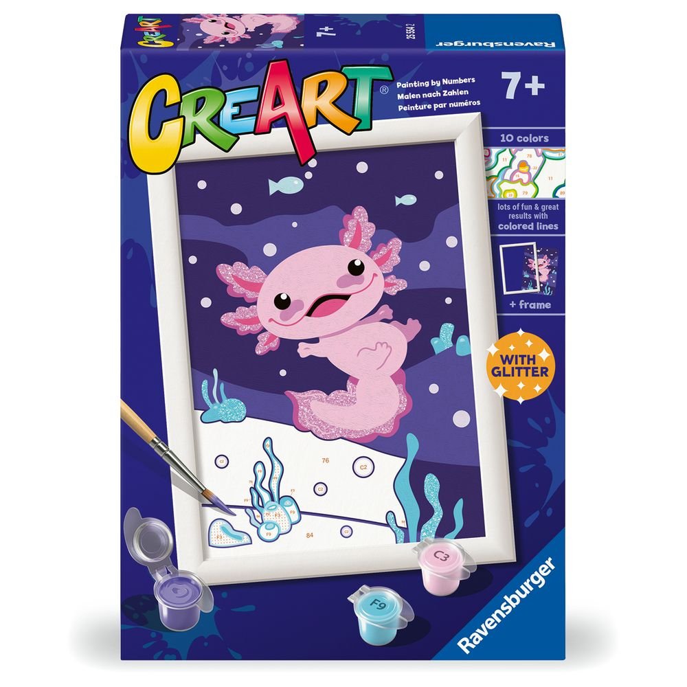 PINTAR POR NUMEROS CREART SERIE E AXOLOTE | RAVENSBURGER GAMES | 1 UNIDAD | 4005556255542 Imagen principal del producto