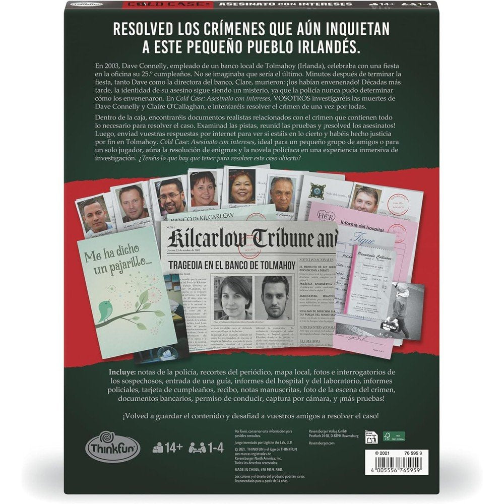 Cold Case 3 Asesinato con Intereses - ThinkFun