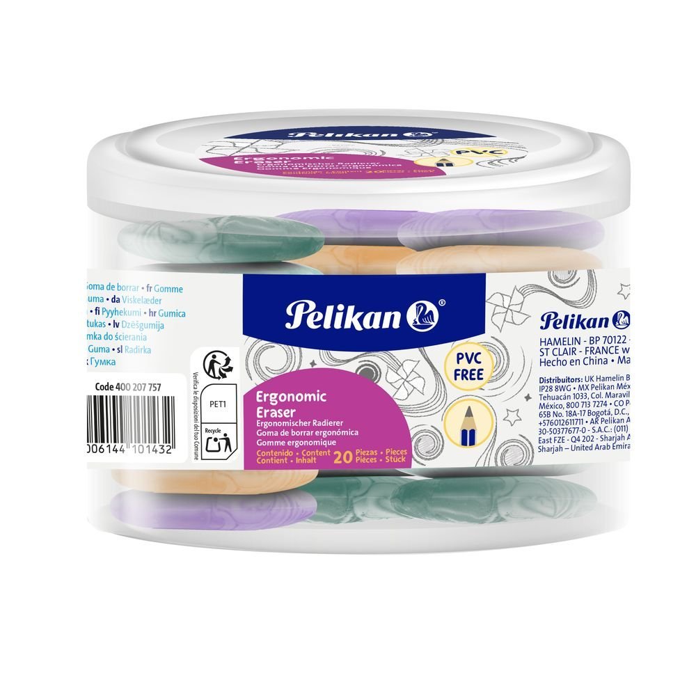 Expositor 20 Goma Pelikan Ergonomicas Eraser surtidas