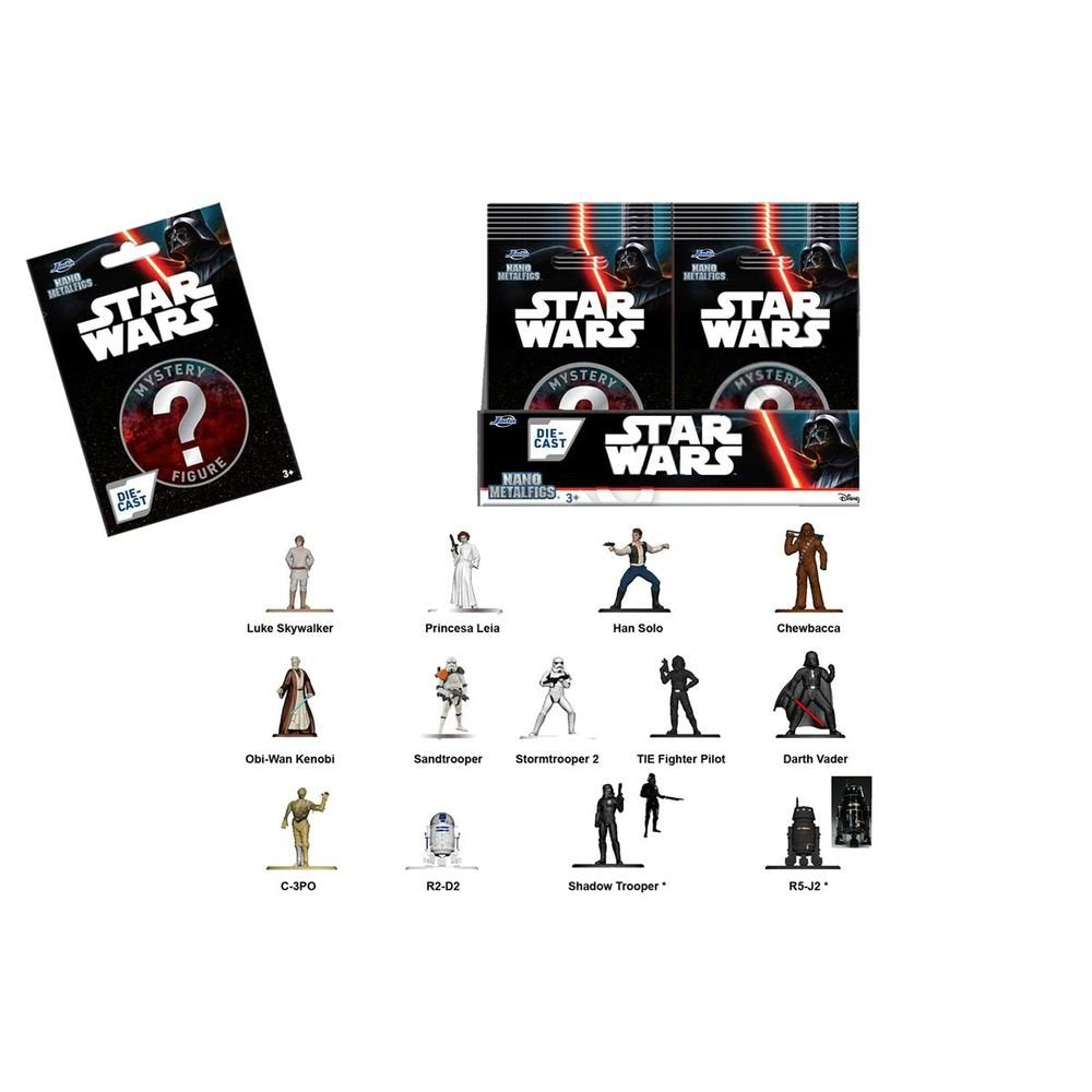 Expositor 24 Sobres Sorpresa Nano Figura Metal Star Wars Jada