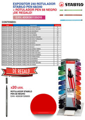 Expositor 240 Rotulador Stabilo Pen 68/240 | Stabilo | Pack 1 Unidades