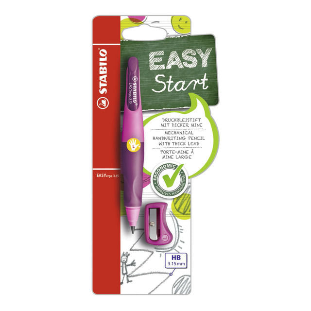 PORTAMINAS STABILO EASY ERGO 3,15 ZURDOS ROSA | 3 UNIDADES | (STABILO)