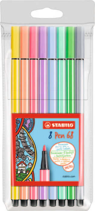 Rotulador Stabilo Pen 68 Estuche Plastico 8 Unid Pastel | Stabilo | Pack 1 Unidades