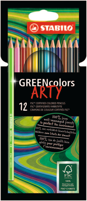 Lapiz Stabilo Greencolors Arty 12 Colores Surtidos | Stabilo | Pack 1 Unidades
