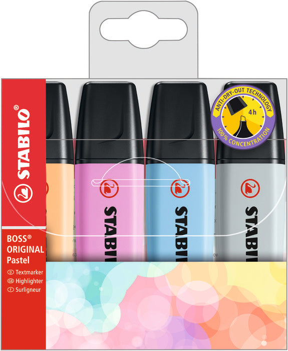 Marcador Stabilo Boss Pastel 4 Nuevos Colores 2021 | Stabilo | Pack 1 Unidades
