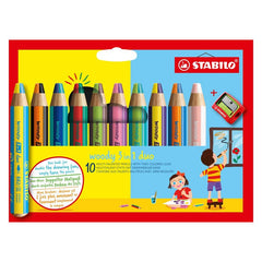 LAPIZ STABILO WOODY 3 EN 1 DUO 10 UDS SURTIDAS + SACAPUNTAS | 1 UNIDADES | (STABILO)
