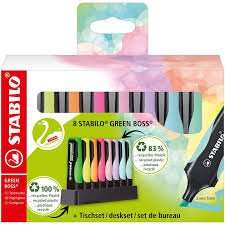 Rotulador Stabilo Green Boss Pastel Set De Mesa De 8 Uds | Stabilo | Pack 1 Unidades