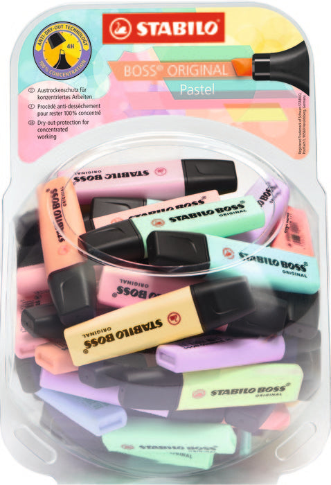 Bombonera 60 Marcadores Stabilo Boss Original Pastel | Stabilo | Pack 60 Unidades