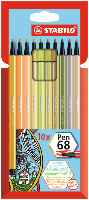 Rotulador Stabilo Pen 68 Estuche De 10 Nuevos Colores | Stabilo | Pack 1 Unidades Imagen principal del producto
