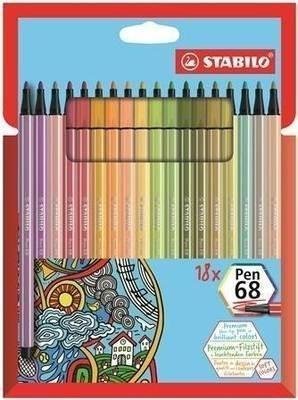 Rotulador Stabilo Pen 68 Estuche De 18 Colores | Stabilo | Pack 1 Unidades