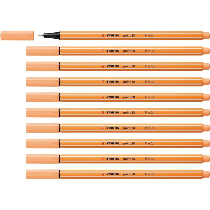 C/10 Stabilo Point 88 Naranja Claro Nº13 Punta Fibra 0,4mm Imagen principal del producto