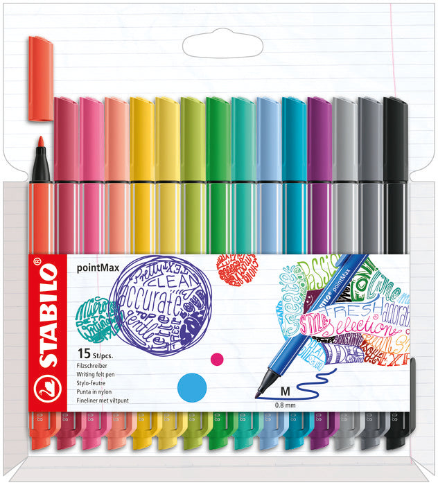 Rotulador Stabilo Pointmax Estuche de 15 unidades