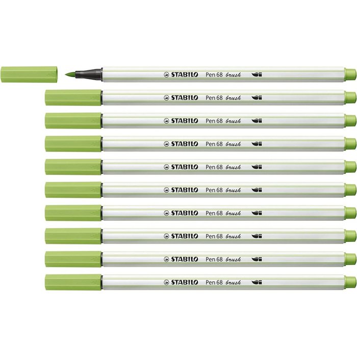 Rotulador Stabilo Pen 68 Brush Pistacho | Stabilo | Pack 10 Unidades Imagen principal del producto