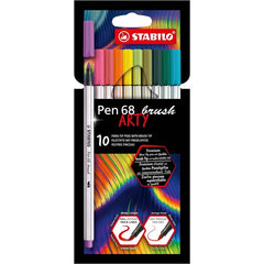 Rotulador Stabilo Pen 68 Brush Arty 10 Colores Surtidos | Stabilo | Pack 1 Unidades