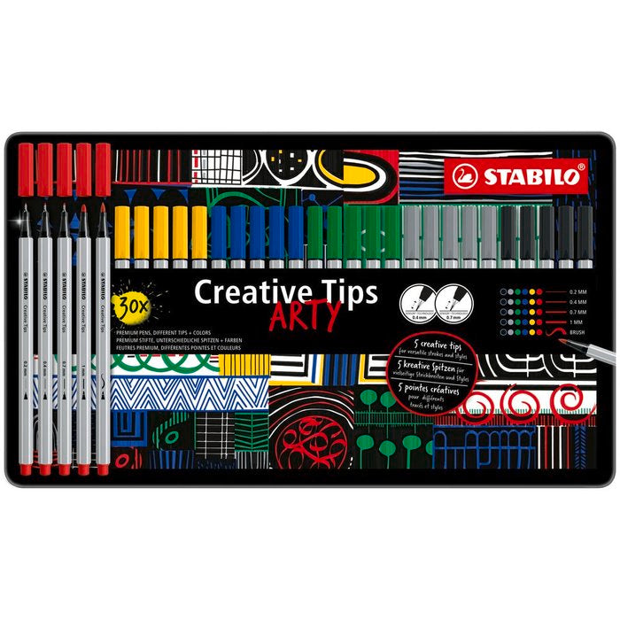 Set Stabilo Creative Tips 30 unidades estuche metálico