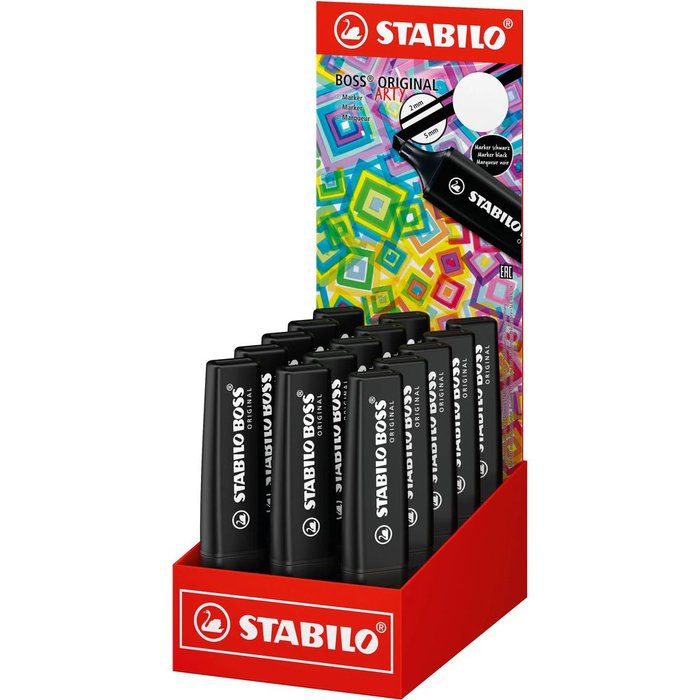 Expositor 15 Marcador Stabilo Boss Naturecolors Negro | Stabilo | Pack 15 Unidades