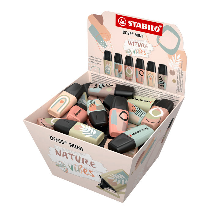 Expositor Bombonera 50 Marcadores Boss Mini Nature Vibes Su | Stabilo | Pack 1 Unidades