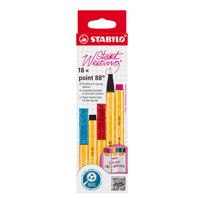 Rotulador Stabilo Point 88 Zig Zag 18 Colores Surtidos | Stabilo | Pack 1 Unidades Imagen principal del producto