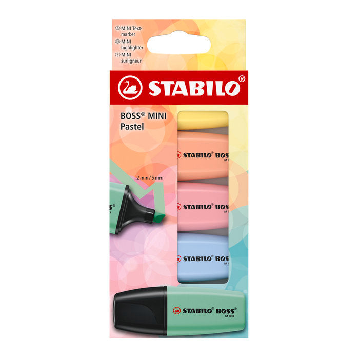 Blister 5 Marcadores Boss Mini Pastel Surtidos | Stabilo | Pack 1 Unidades Imagen principal del producto