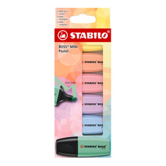 Blister 6 Marcadores Boss Mini Pastel Surtidos | Stabilo | Pack 1 Unidades