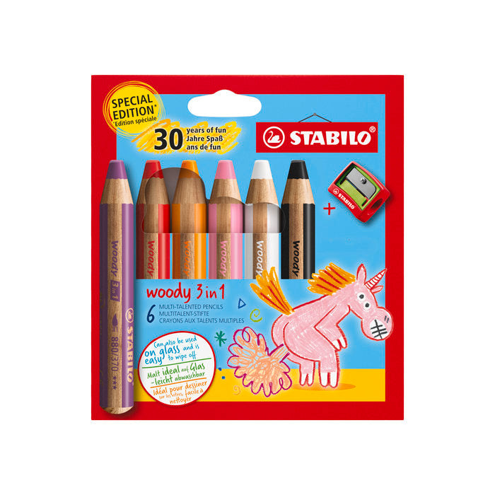 Lápiz Stabilo Woody 3 en 1 30º Aniversario Unicornio Pack 6 Uds Imagen principal del producto
