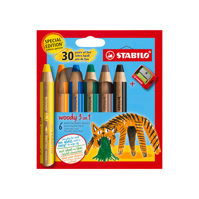 LAPIZ STABILO WOODY 3 EN 1 30º ANIVERSARIO TIGRE 6 UDS | 1 UNIDADES | (STABILO)