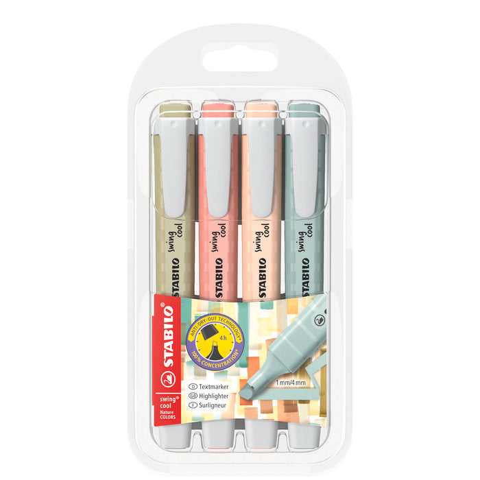 Marcador Stabilo Swing Cool Nature Colors 4 Colores | Stabilo | Pack 1 Unidades