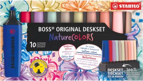 Deskset 10 marcadores fluorescentes stabilo naturecolors wildflowers eddition Imagen principal del producto