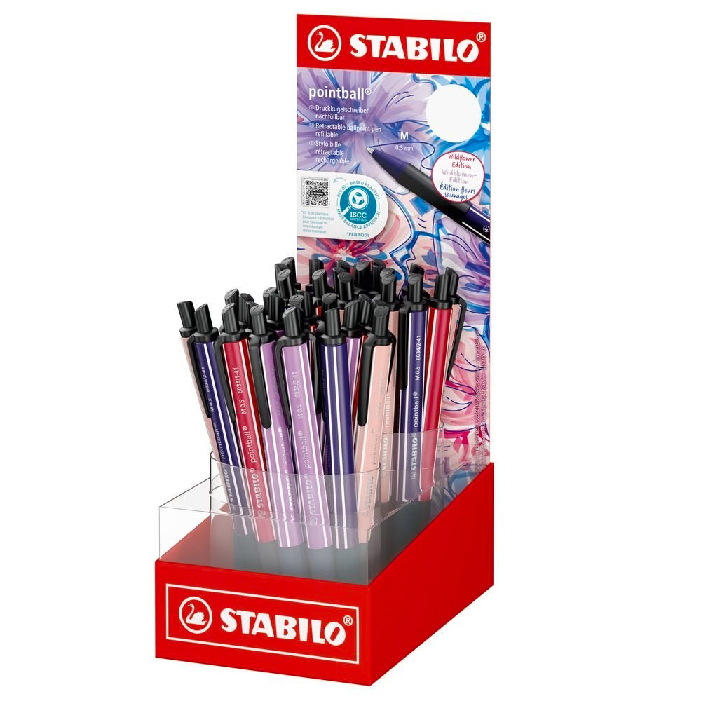 Expositor 38 bolígrafos Stabilo Pointball Wildflower
