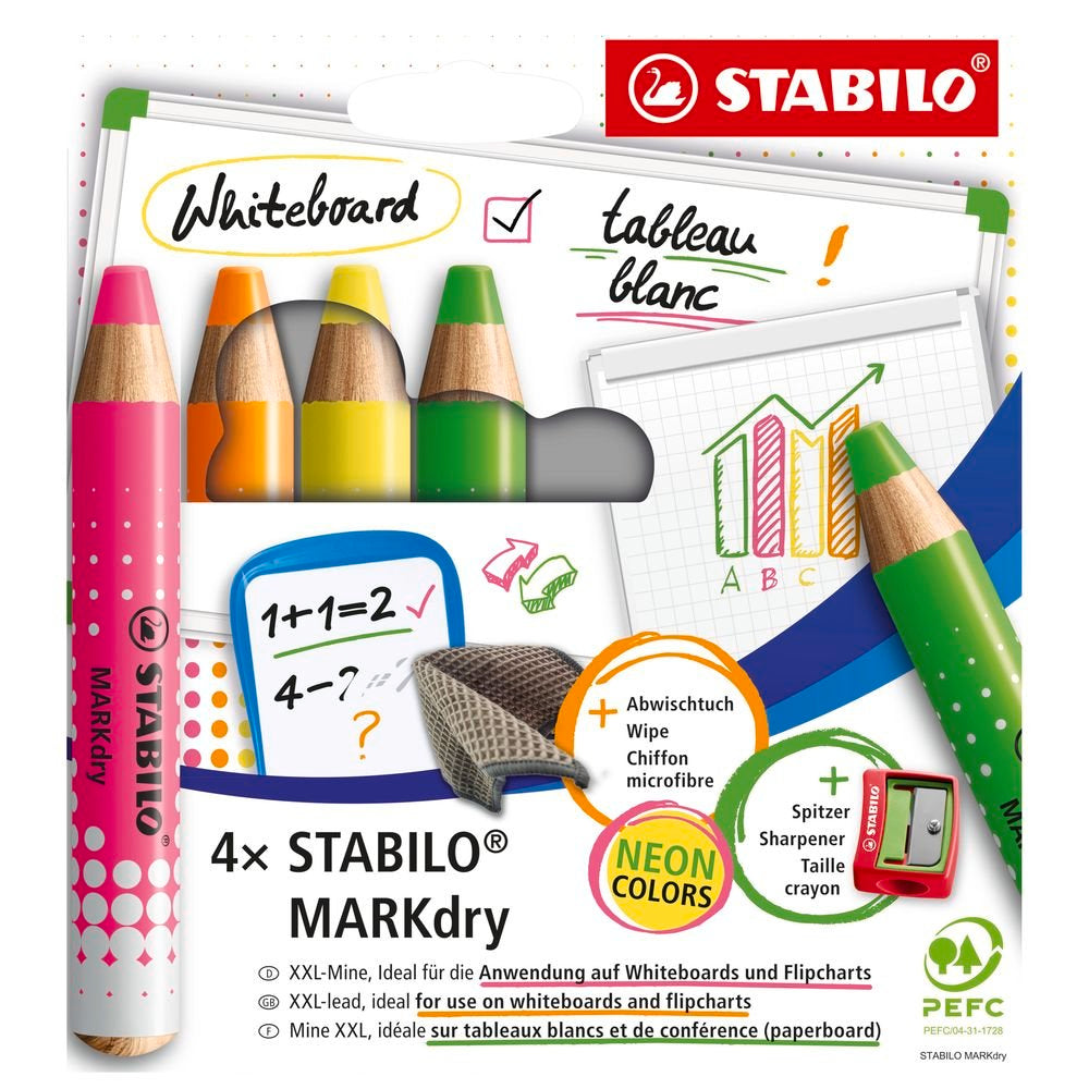 Marcador Stabilo Markdry 4 Colores Neon Imagen principal del producto