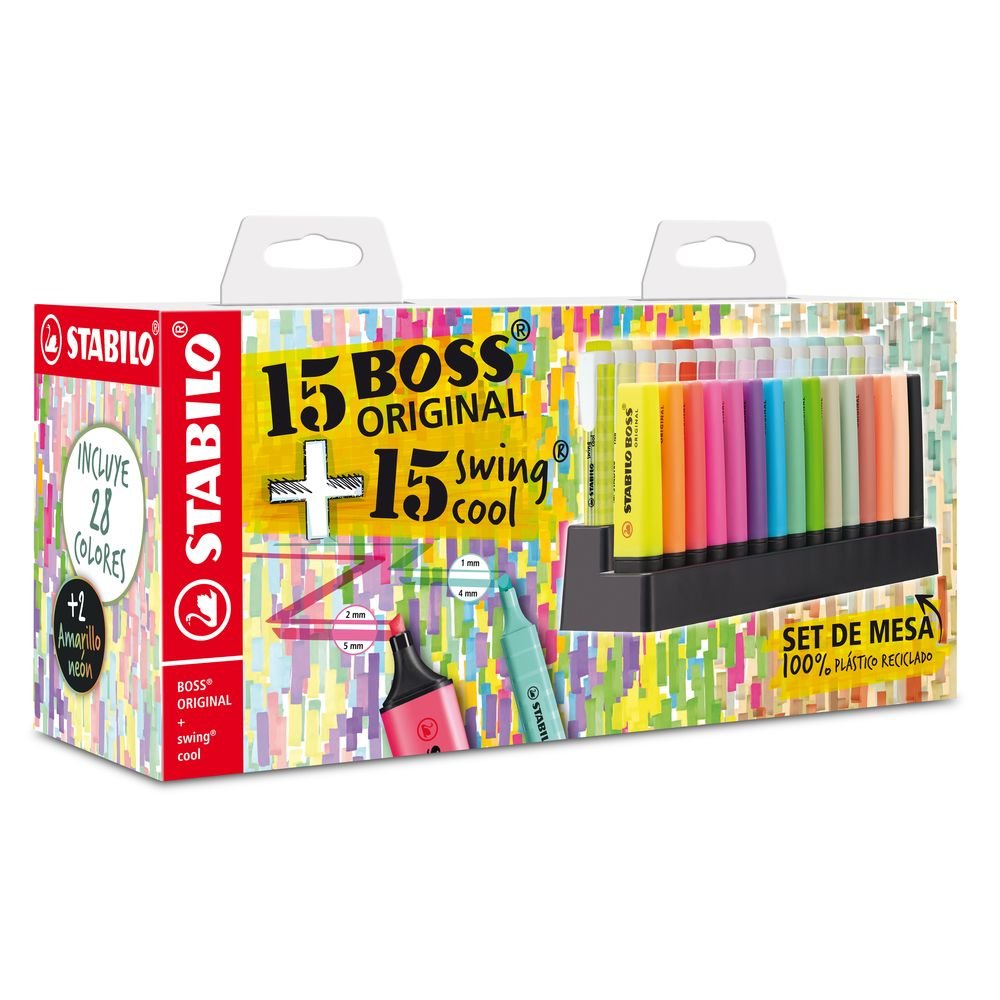 Set Marcadores Stabilo Boss + Swing Cool Deskset 30 Unid | Stabilo | Pack 1 Unidades