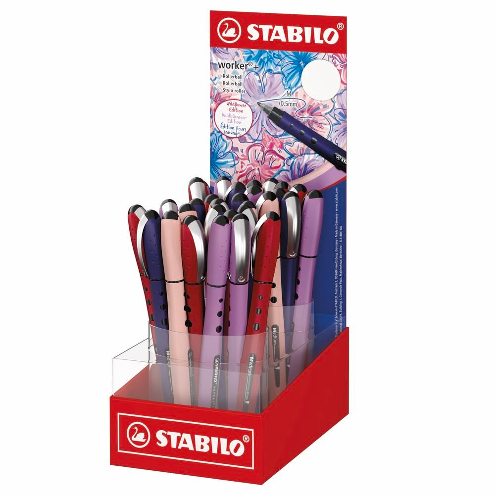 Expositor 30 bolígrafos Stabilo Worker Wildflower