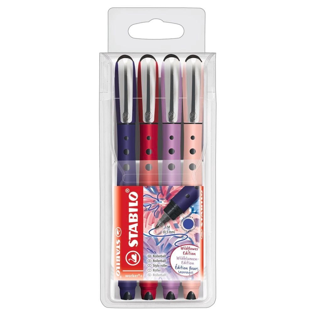 Boligrafo Stabilo Worker Wildflower Edition Blister 4 Colores