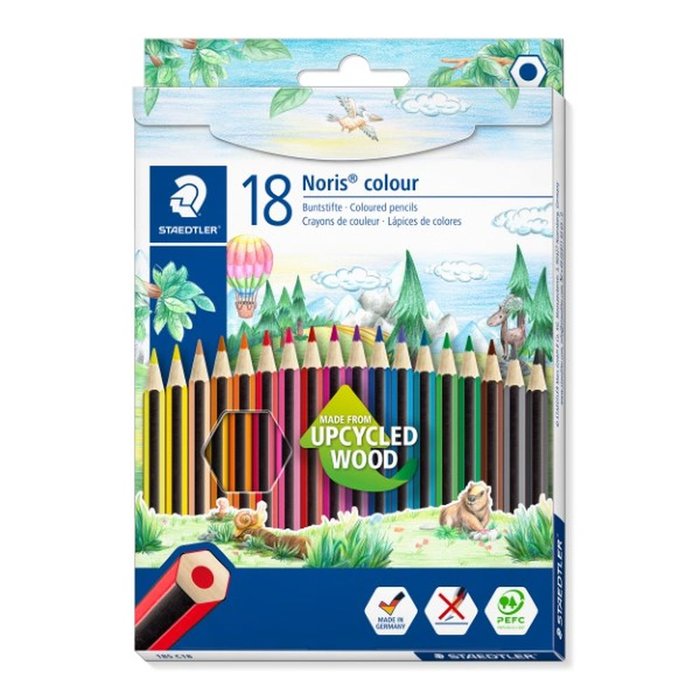 LAPIZ COLORES NORIS COLORS C/18 SURTIDOS HEXAGONAL | 1 UNIDADES | (STAEDTLER) Imagen principal del producto