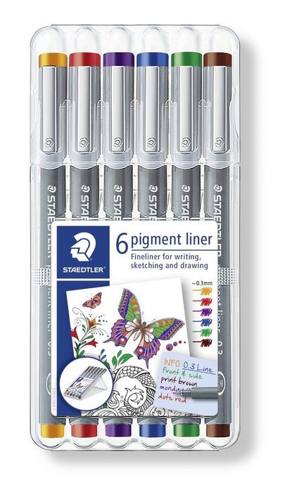 Estuche 6 rotuladores calibrados 0,3 mm colores surtidos STAEDTLER